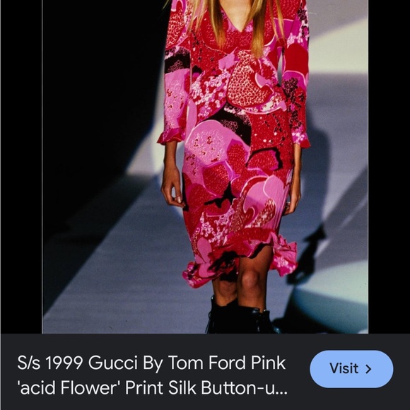 RARE Vintage Tom Ford x Gucci 1999 Acid Flower dress - Picture 3 of 7